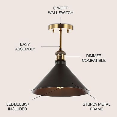 Nick Metal Led Semi Flush Mount