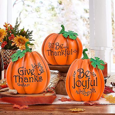 Alladinbox Fall Resin Pumpkin Centerpiece, Metal Turkey Design, Harvest Table Decor, Home Gift Set