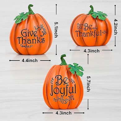 Alladinbox Fall Resin Pumpkin Centerpiece, Metal Turkey Design, Harvest Table Decor, Home Gift Set