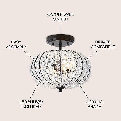 Catalina Metal Acrylic Led Semi Flush Mount
