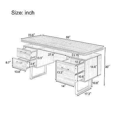 Merax Home Office Computer Desk With Drawers