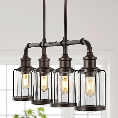Abbott Farmhouse Industrial Iron/glass Linear Led Pendant