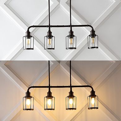 Abbott Farmhouse Industrial Iron/glass Linear Led Pendant