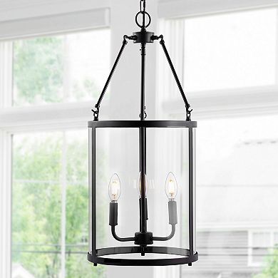 Kinsley Industrial Farmhouse Iron/glass Led Pendant
