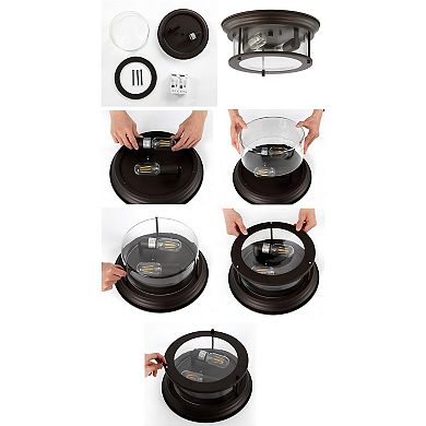Lauren Metal/glass Led Flush Mount