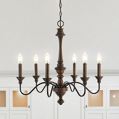 Oakley Midcentury Farmhouse Iron Led Chandelier