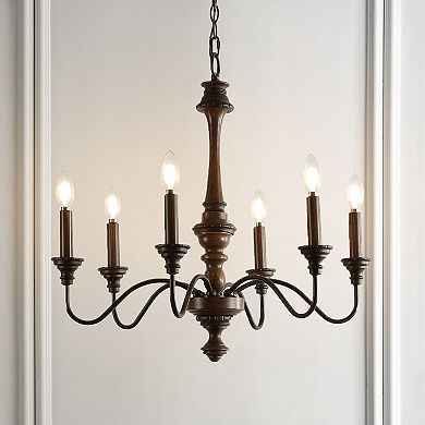 Oakley Midcentury Farmhouse Iron Led Chandelier