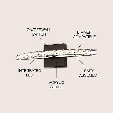 Alyson Bohemian Industrial Iron/acrylic Integrated Led Vanity Light