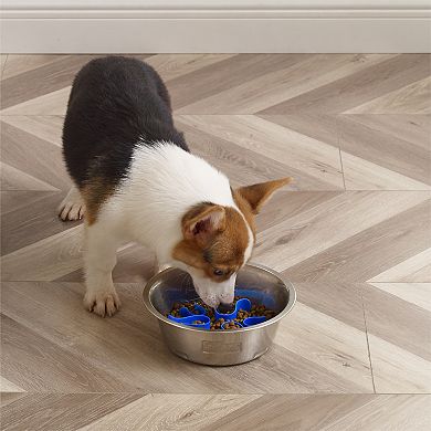 Outward Hound Stainless Steel Fun Feeder Slo Dog Bowl