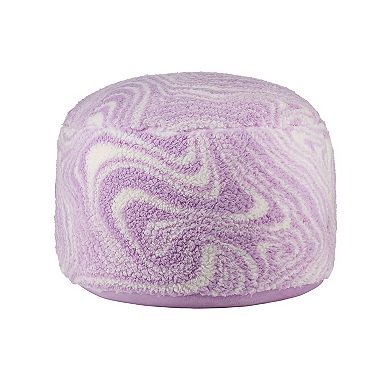 The Big One Purple Wave Faux Shearling Pouf