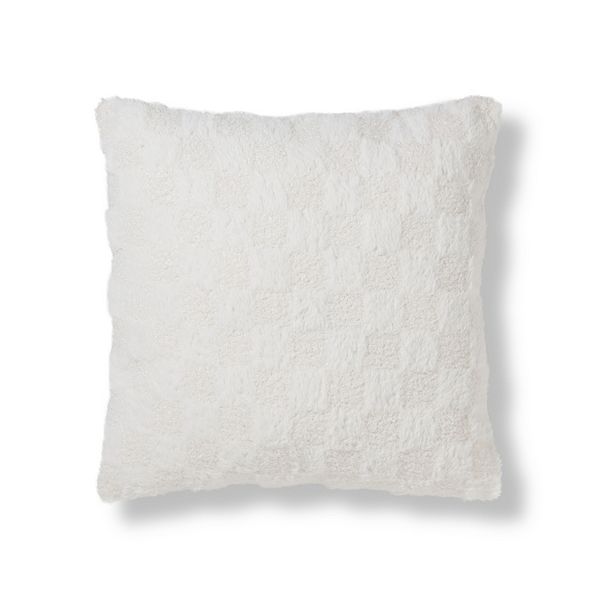 The Big One® Ivory Faux Fur Check Texture Throw Pillow