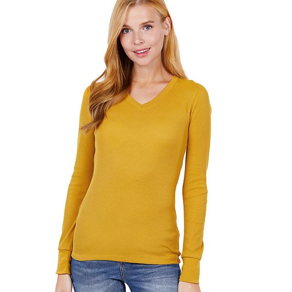 Long Sleeve Vneck Thermal Top