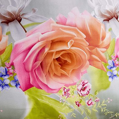 Dolce Mela Duvet Cover Set, 6 Piece Luxury Floral Bedding -Innocence