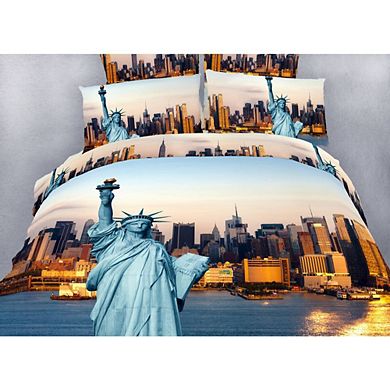 Dolce Mela Duvet Cover Sheets Set, Statue of Liberty