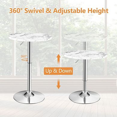 Hivvago 360° Swivel Cocktail Pub Table With Sliver Leg And Base