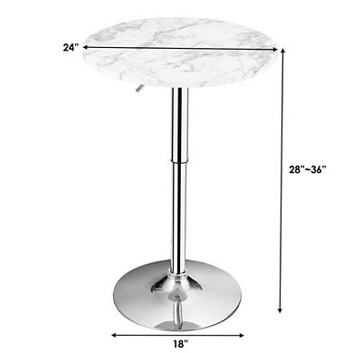 Hivvago 360° Swivel Cocktail Pub Table With Sliver Leg And Base