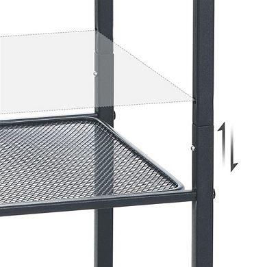 Hivvago Black 5-tier Metal Storage Rack For Kitchen