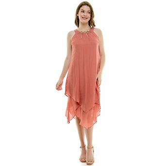 Women's Luxology Sleeveless Gauze Midi Dress
