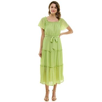 Women's Luxology Short Sleeve Belted Maxi Dress