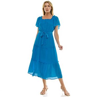 Women's Luxology Short Sleeve Belted Maxi Dress