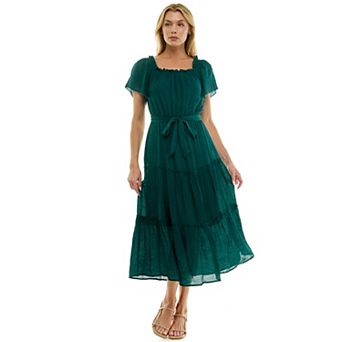 Women's Luxology Short Sleeve Belted Maxi Dress