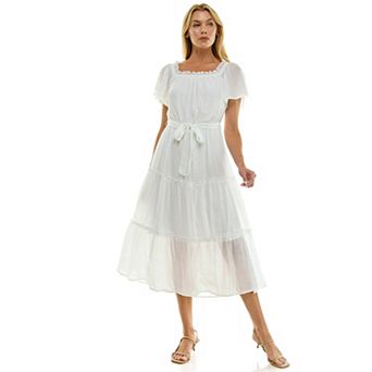 Women's Luxology Short Sleeve Belted Maxi Dress