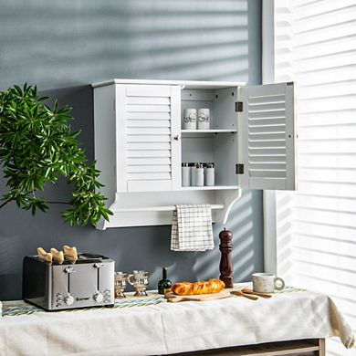 Hivvago Bathroom Medicine Cabinet With Height Adjustable Shelf And Towels Bar