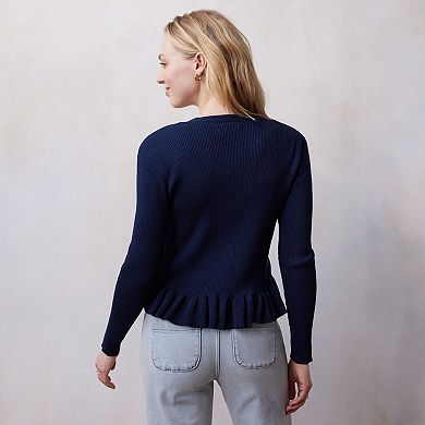 Women's LC Lauren Conrad Flounce Cardigan Sweater