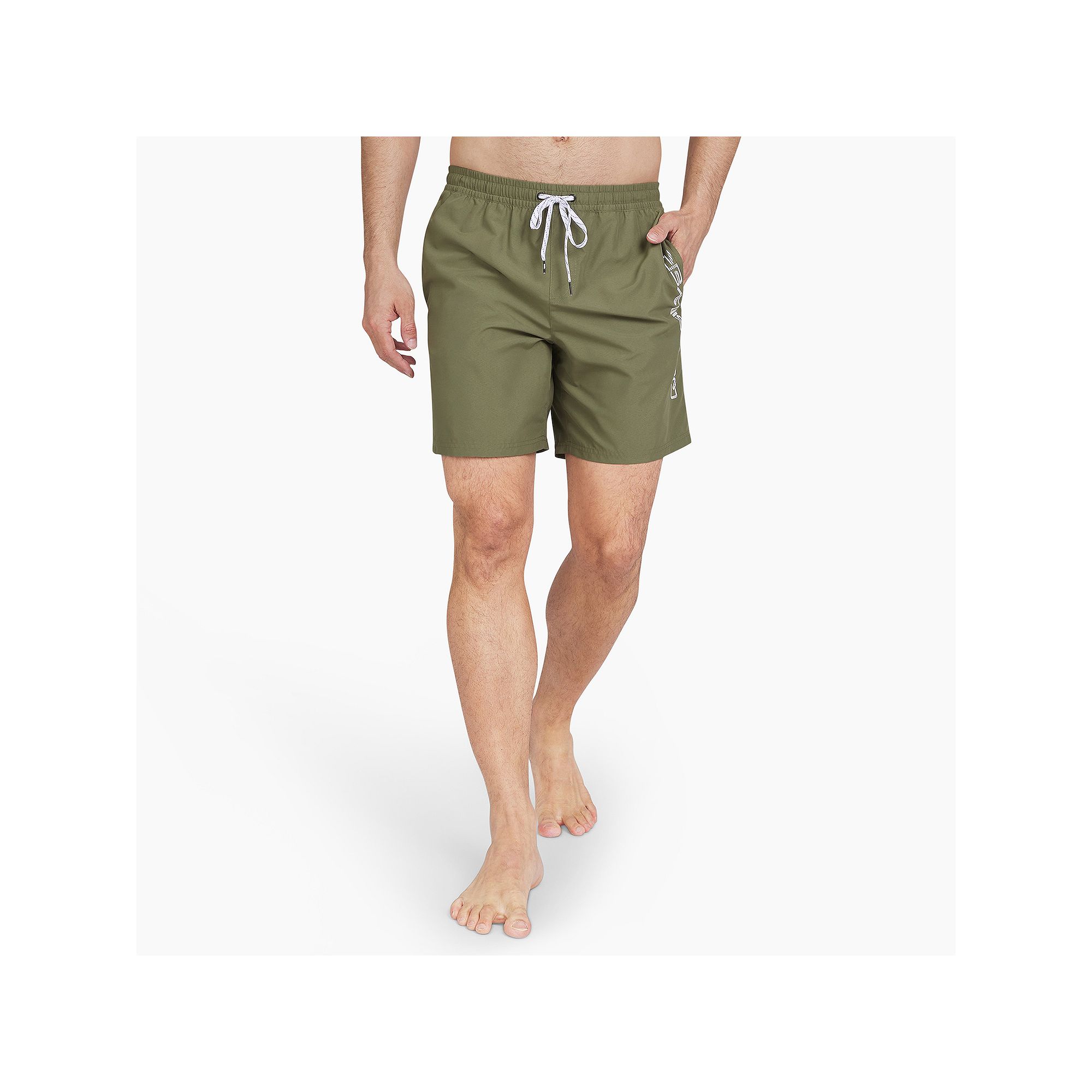 Mens Quiksilver 6.5 Behind the Waves Swim Trunks, Size: XS, Four Leaf G