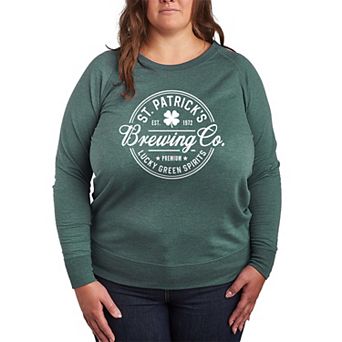 Plus Size St. Patricks Brewing Co French Terry Long Sleeve Tee