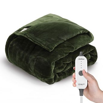 Sunbeam Extra Cozy Nordic Velvet Reversible Sherpa Heated Blanket