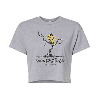 Juniors' Peanuts Woodstock Estd. 1969 Cropped Tee
