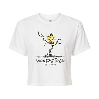 Juniors' Peanuts Woodstock Estd. 1969 Cropped Tee