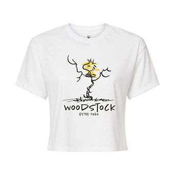 Juniors' Peanuts Woodstock Estd. 1969 Cropped Tee