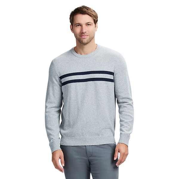 Men's IZOD Classic Crewneck Sweater - Gray Chest Stripe (L)