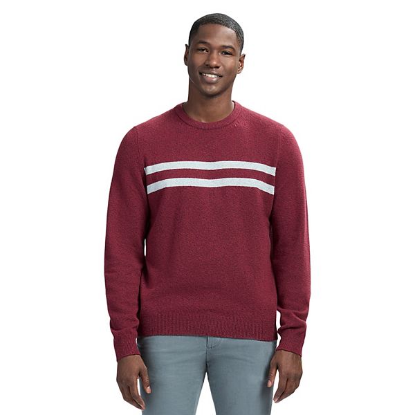 Men's IZOD Classic Crewneck Sweater - Maroon Chest Stripe (S)