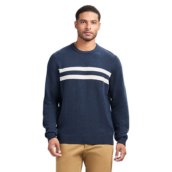 Men's IZOD Classic Crewneck Sweater - Navy Chest Stripe (S)