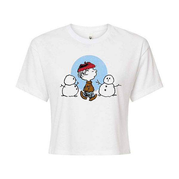 Juniors' Peanuts Linus Winter Cropped Tee