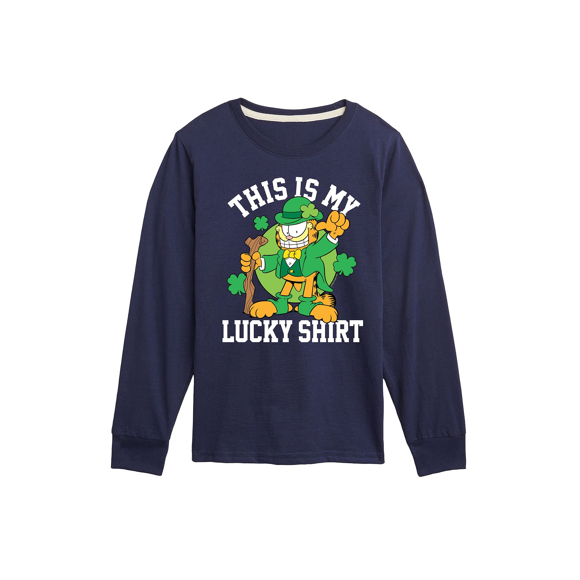 Boys 8-20 Garfield This Is My Lucky Shirt Long Sleeve Graphic Tee, Boys, S