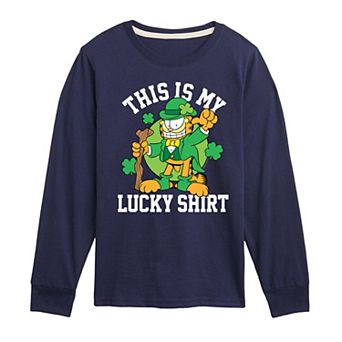 Boys 8-20 Garfield This Is My Lucky Shirt Long Sleeve Graphic Tee