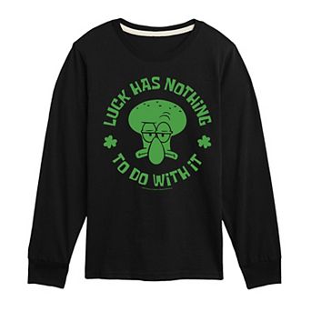 Boys 8-20 SpongeBob Squidward Luck Long Sleeve Graphic Tee
