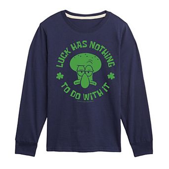 Boys 8-20 SpongeBob Squidward Luck Long Sleeve Graphic Tee