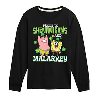 Boys 8-20 SpongeBob Shenanigans & Malarkey Long Sleeve Graphic Tee