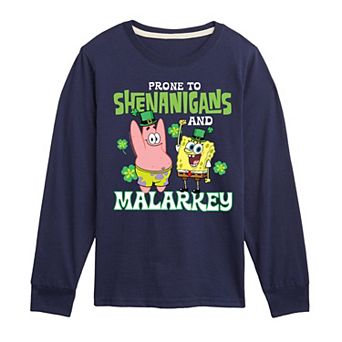 Boys 8-20 SpongeBob Shenanigans & Malarkey Long Sleeve Graphic Tee