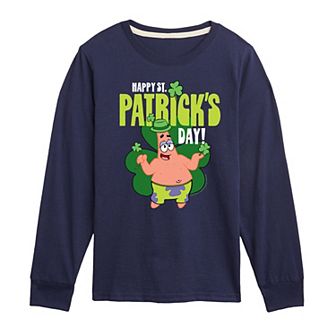 Boys 8-20 SpongeBob Happy St. Patrick's Day Long Sleeve Graphic Tee