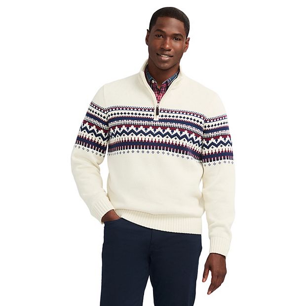 Men s IZOD Holiday Fair Isle Quarter Zip Top