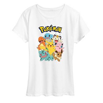 Women's Pokemon Character Group Graphic Tee