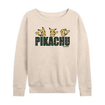 Women's Pokemon Plaid Pikachu French Terry Long Sleeve Tee