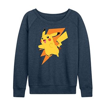 Women's Pokemon Pikachu Bolt French Terry Long Sleeve Tee