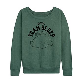 Women's Pokemon Snorlax Team Sleep French Terry Long Sleeve Tee